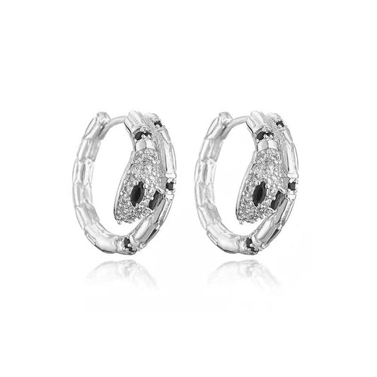 Earrings Stainless Steel Light Luxury Serpentine Earrings Trendy Cold Style Personality Lanlu006