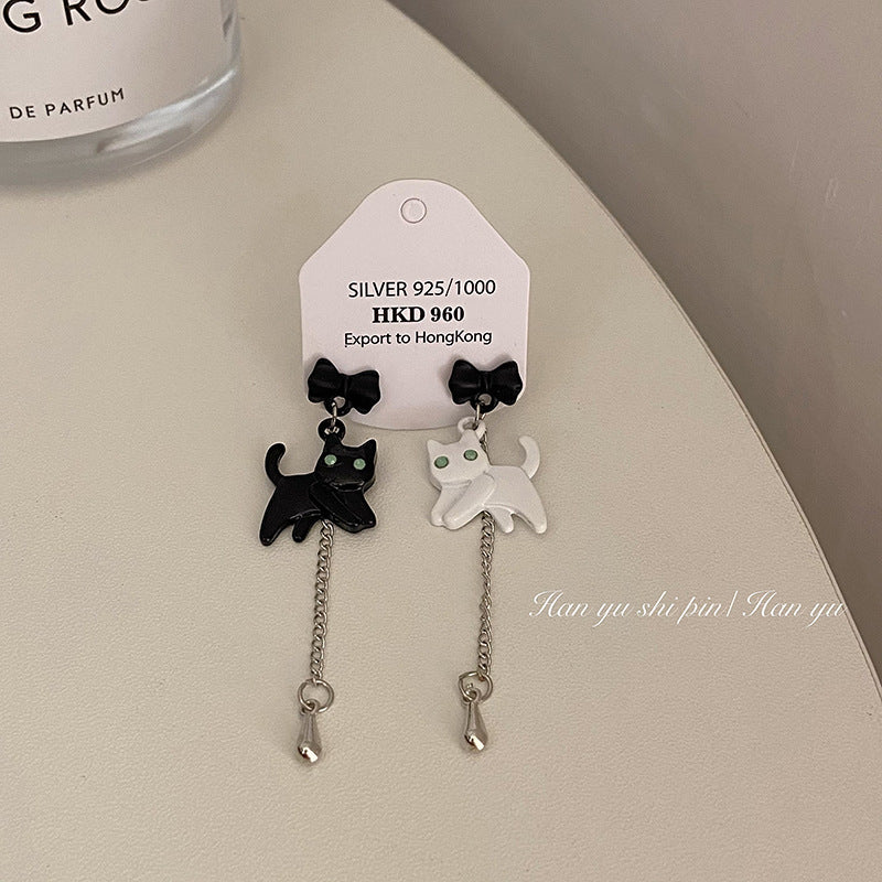 Alloy Asymmetric Cat Earrings (Minimo de Compra 3) MIC-HanY022