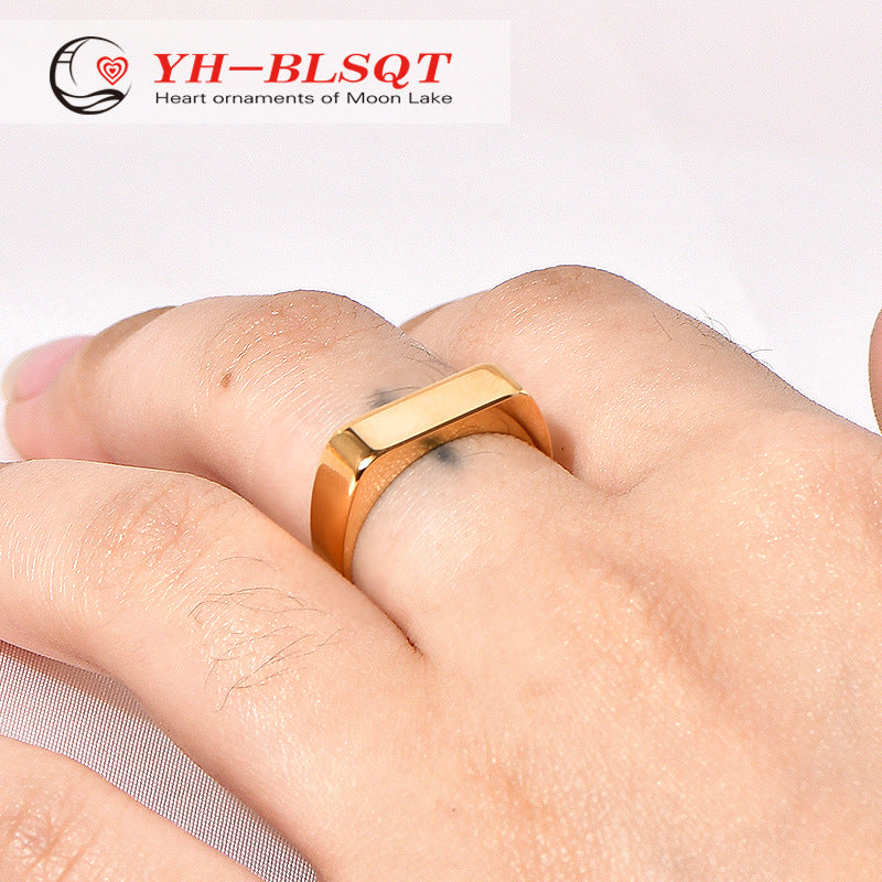 Stainless steel gold-plated hip-hop ring MYA-YHZX04