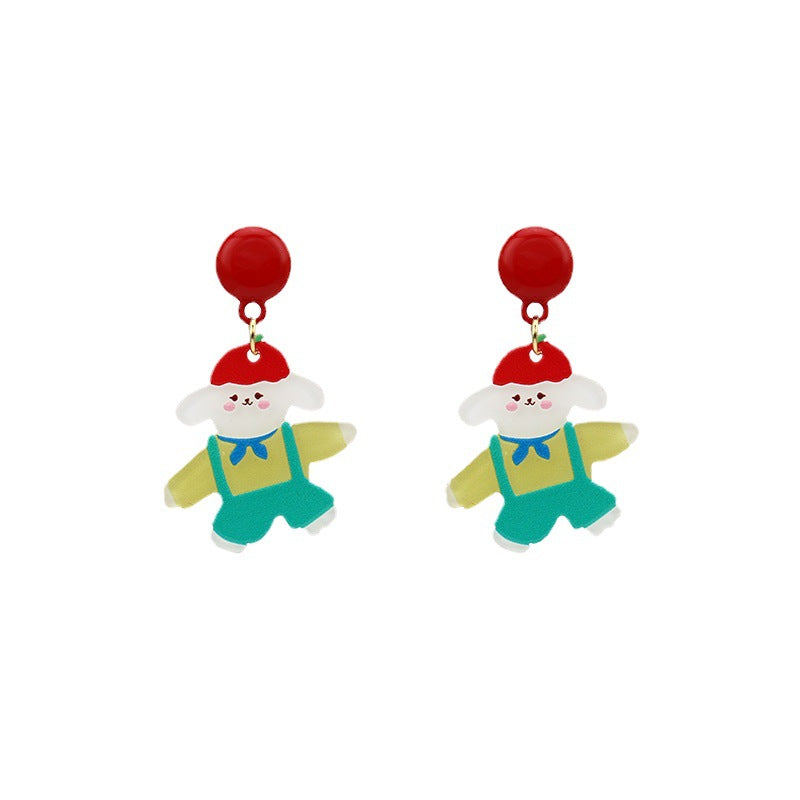 Alloy minimalist cartoon painted earrings (Minimo de Compra 3) MIC-BiS003