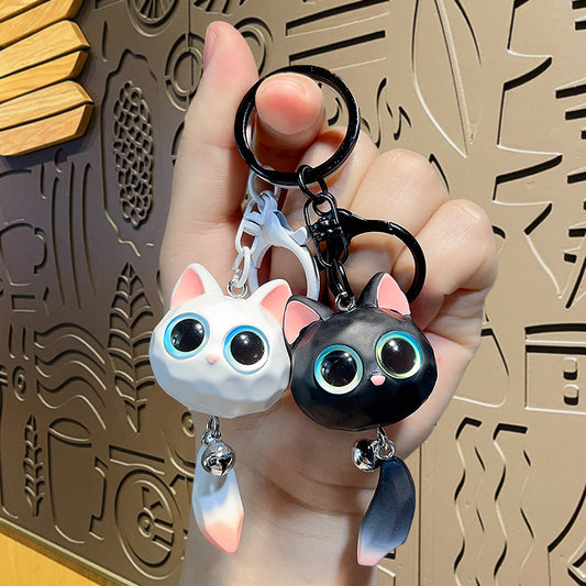 PVC cartoon three-dimensional big eyed cat keychain MIC-LanC016