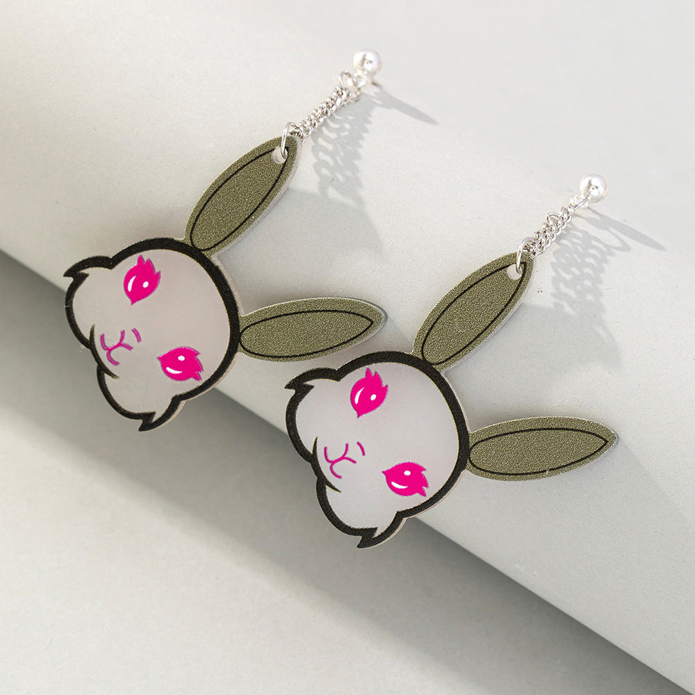 Acrylic cute cartoon rabbit earrings (Minimo de Compra 2) MYA-BeiQ007