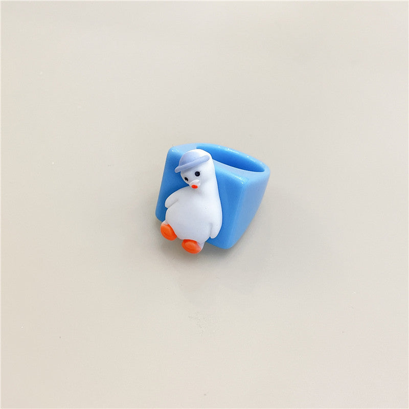 Resin Colored Children's Fun Cartoon Ring MIC-WWHM032