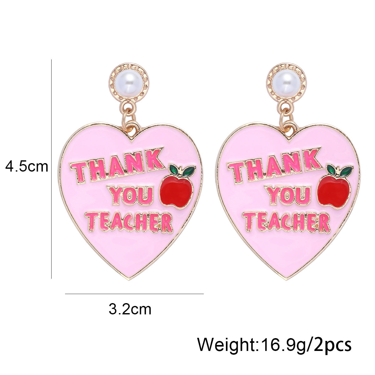 Alloy New Pink Love English Earrings MIC-JuJ006