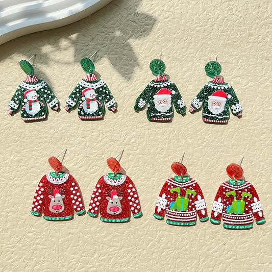 Alloy New Christmas Sweater Earrings (Minimo de Compra 2) MIC-PingH037