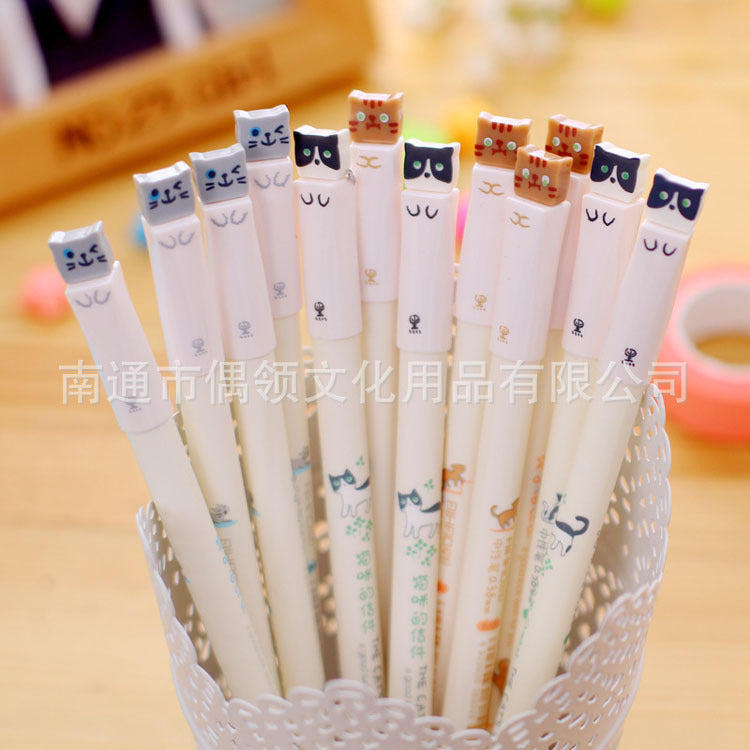 Ballpoint Pen Plastic Cute Cat Gel Pen JIAHAO001