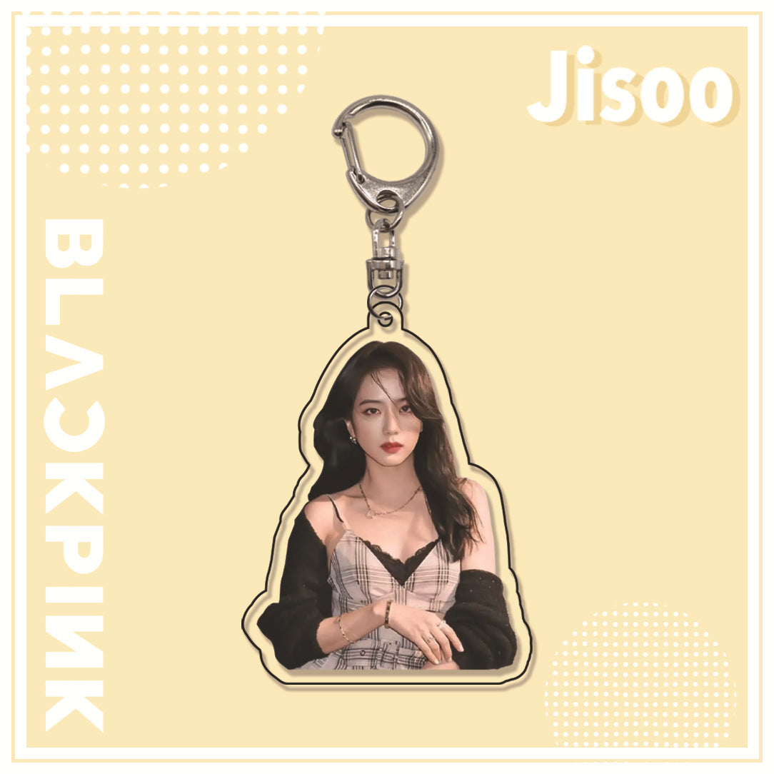 Acrylic pink ink double-sided blackpink keychain (Minimo de Compra 2)  MIC-ManM011