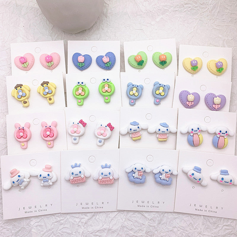 Resin Colored Peach Heart Earrings  (Minimo de Compra 2) MIC-ShiJ003