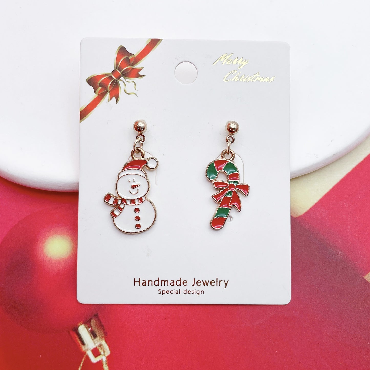 Alloy cartoon Christmas series earrings (Minimo de Compra 2) MIC-QiW011