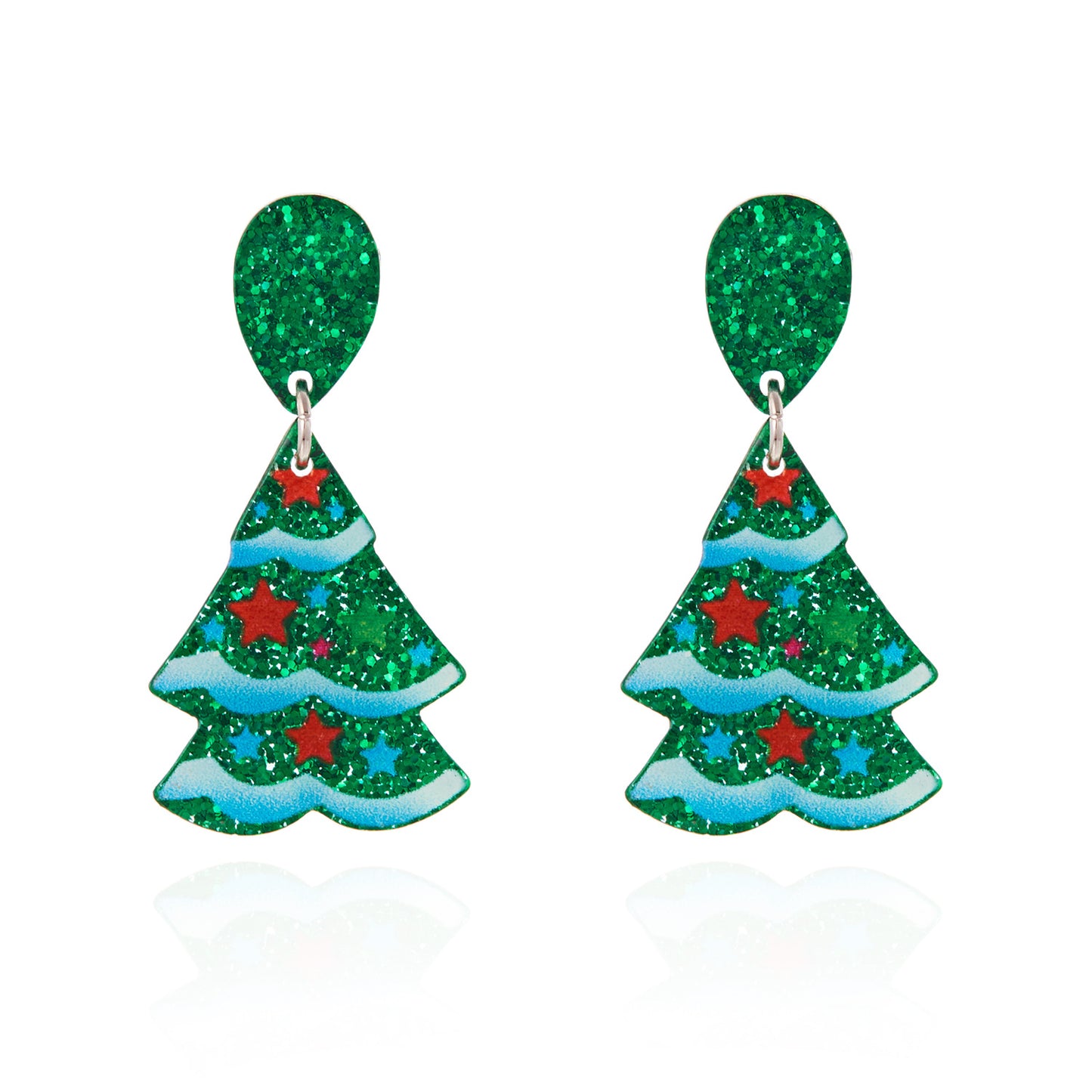 Alloy cartoon colored Christmas tree earrings MIC-ChuY007