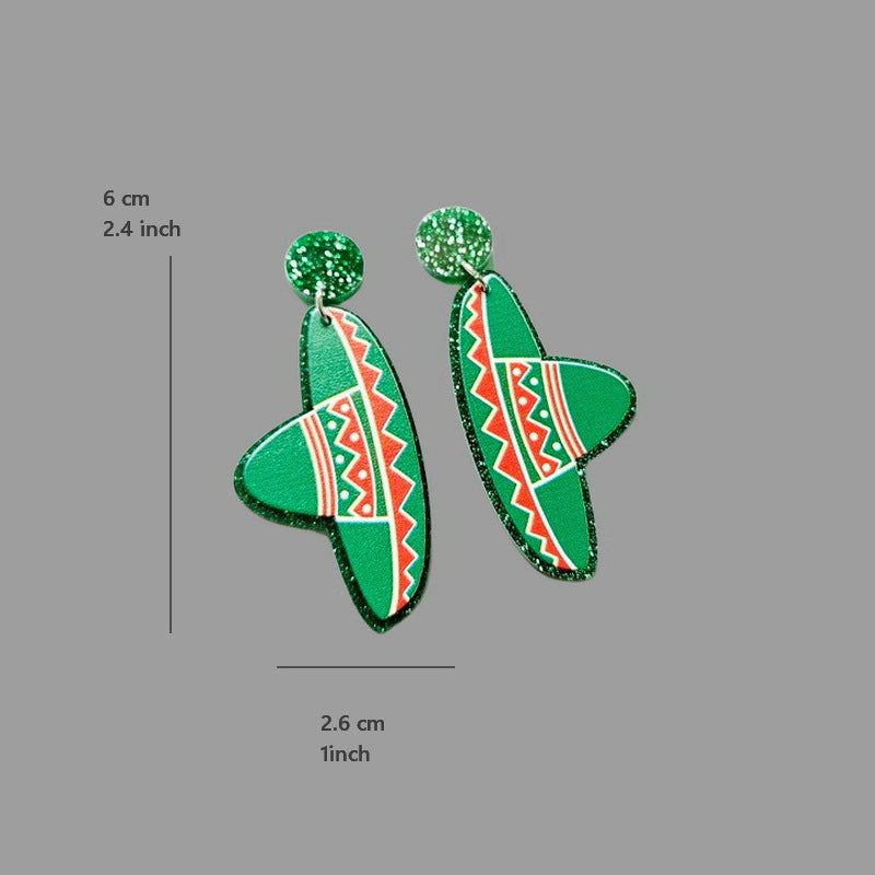 Acrylic Sandwich Guitar Earrings MYA-XueP077