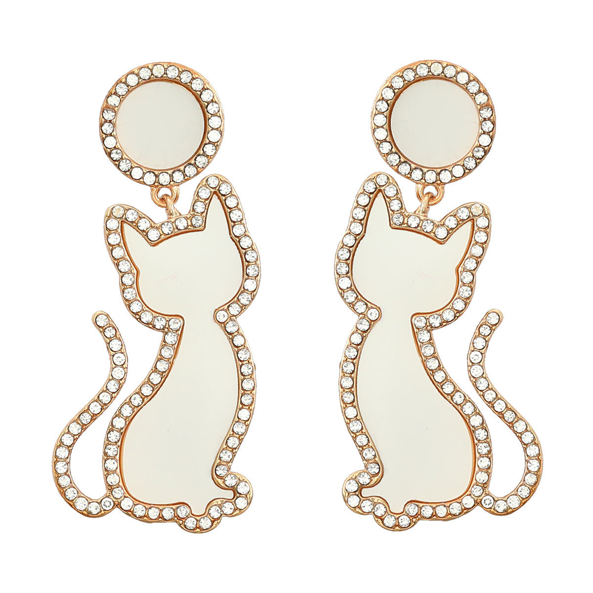 Alloy diamond studded cute animal earrings MIC-JiuL004