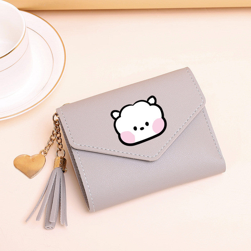 PU card bag tassel short wallet MIC-XingY016