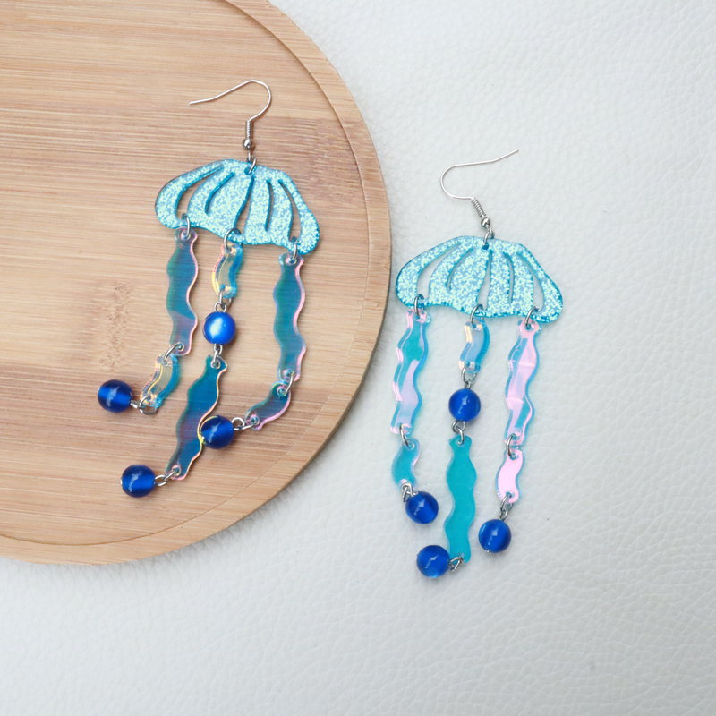 Acrylic Jellyfish Earrings （Minimo de compra 2） MIC-OuG020