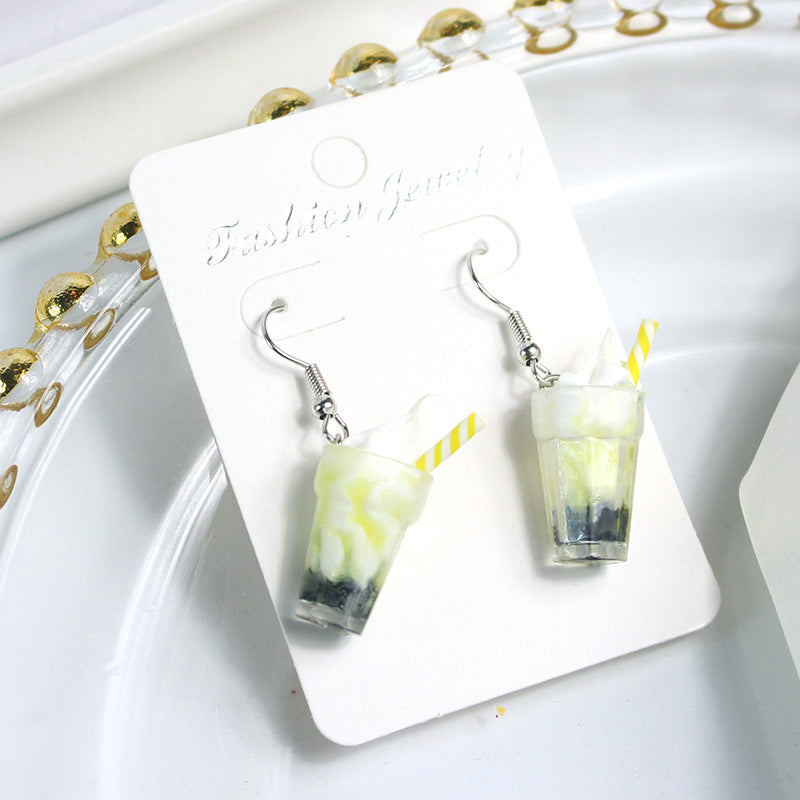 Acrylic Phantom Colored Pearl Earrings  (Minimo de Compra 2) MYA-PingH032