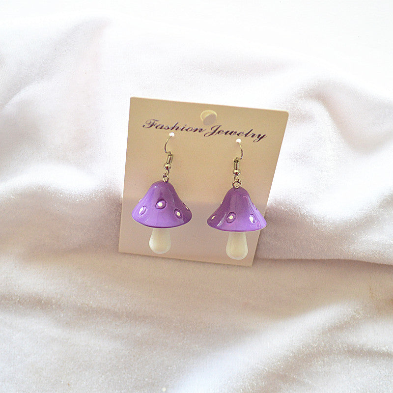 Resin Wave Dot Mushroom Earrings (Minimo de Compra 2) MIC-XieN043