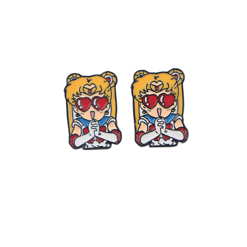 Alloy Beauty Girl Warrior Earrings (Minimo de Compra 5) MIC-KuB022