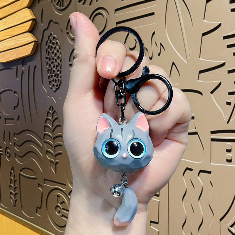 PVC cartoon three-dimensional big eyed cat keychain MIC-LanC016