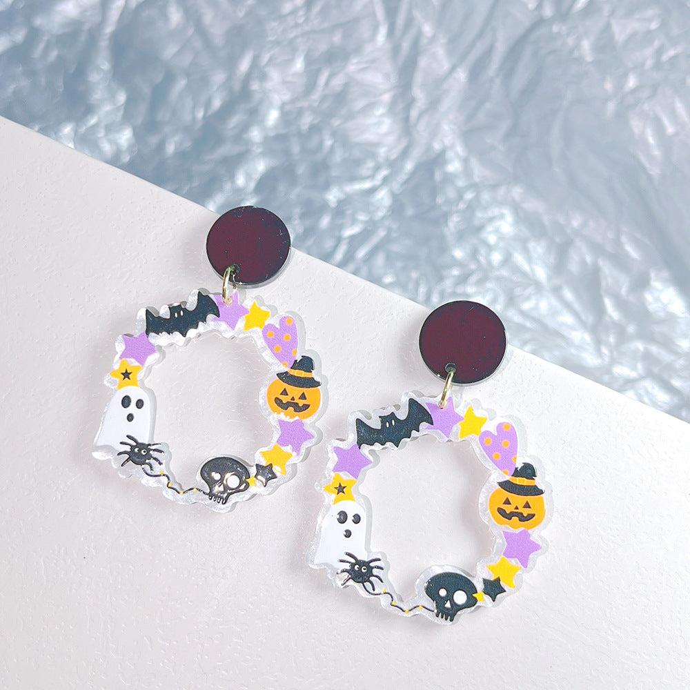 Acrylic Ring Fox Earrings  (Minimo de Compra 2) MYA-PingH012