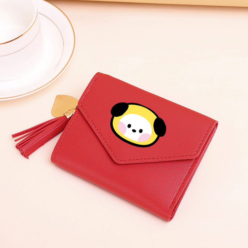 PU card bag tassel short wallet MIC-XingY016