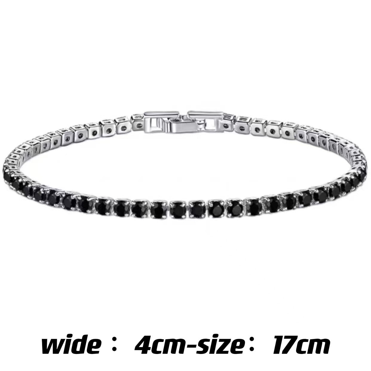 Alloy 4mm round single row full diamond bracelet (Minimo de Compra 2) MIC-LinD006