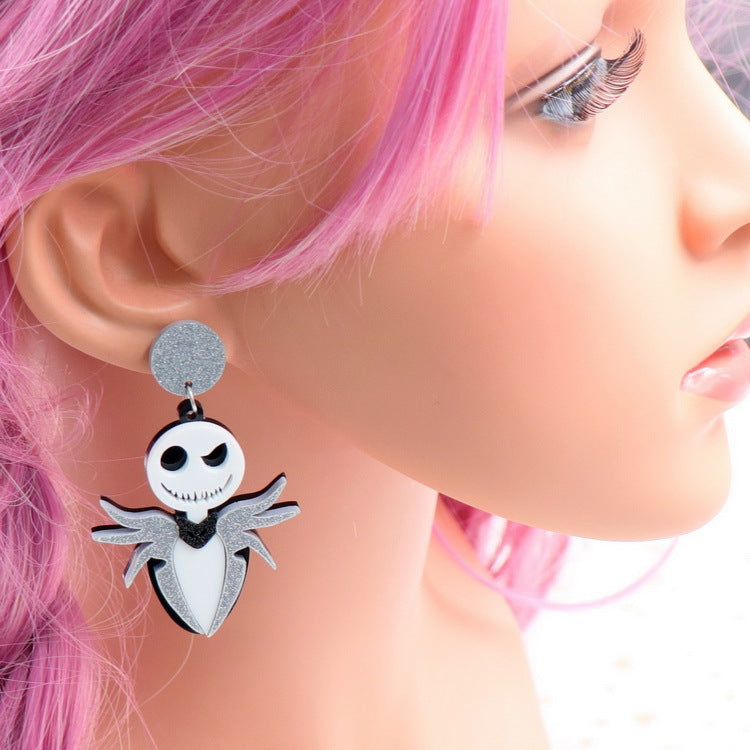 Acrylic Halloween Jack Tongue Cat Ear Studs (Minimo de compra 5) MIC-XiaoY044