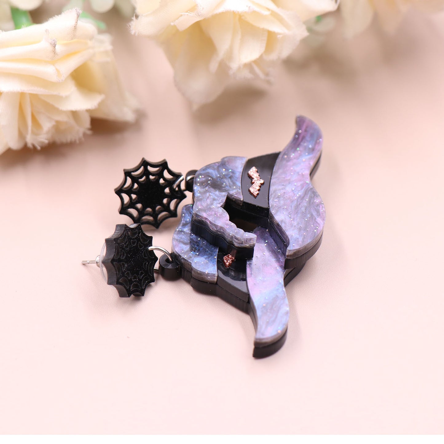 Acrylic Halloween Witch Hat Earstuds (Minimo de compra 5) MIC-XiaoY050