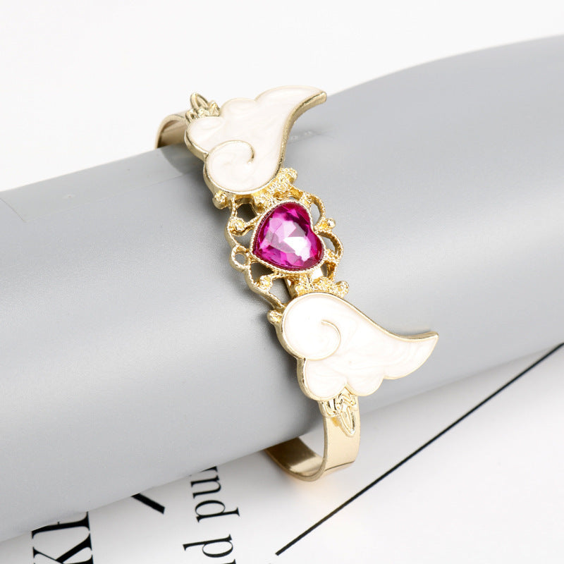 Alloy Crystal Love Dream Wing Bracelet MYA-AiWen004