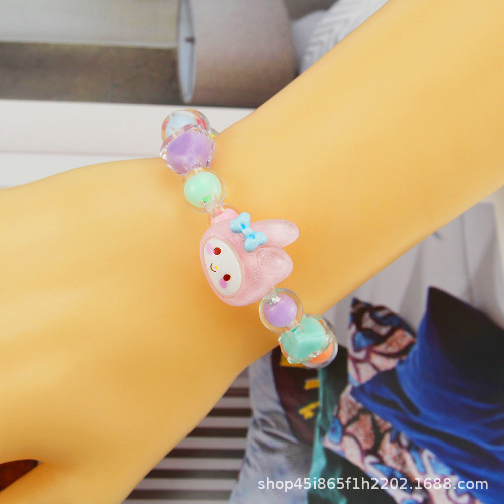 Alloy jelly colored bead bracelet MIC-QiX002