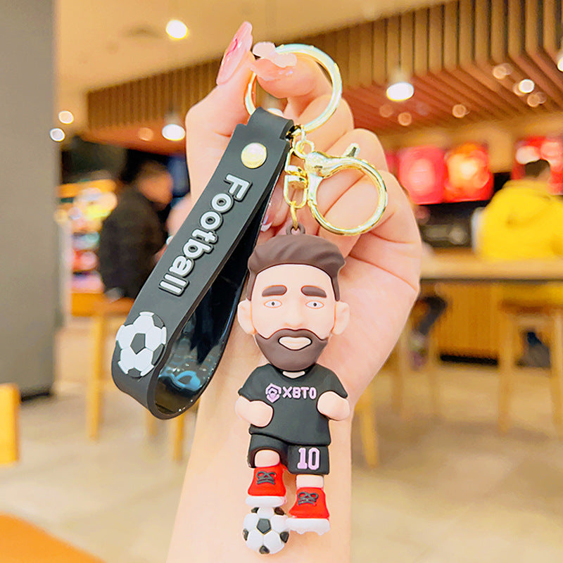 PVC cartoon football Messi keychain MYA-YiD039