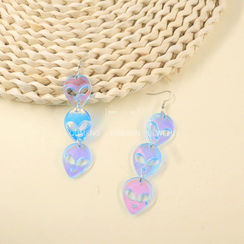 Acrylic Alien UFO Earrings （Minimo de compra 2） MIC-OuG014