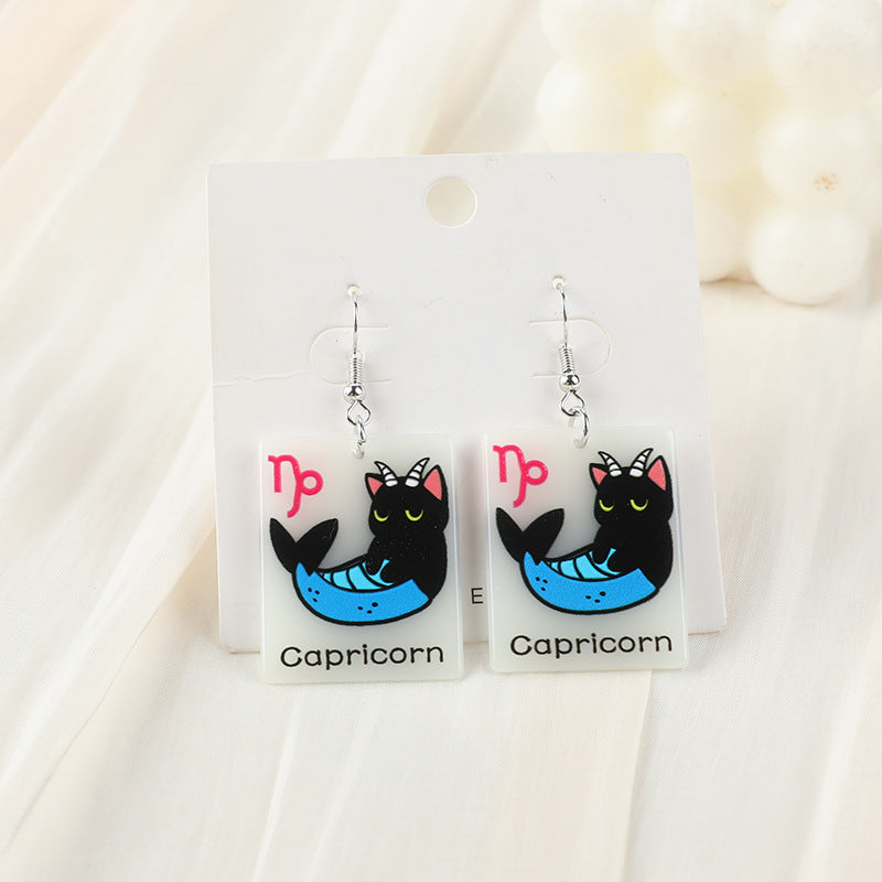 Acrylic constellation luminous cat earrings (Minimo de Compra 2) MYA-YueZ002