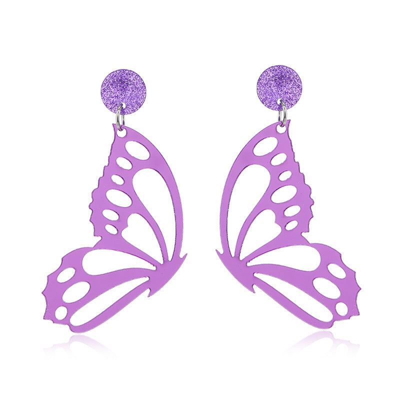 Acrylic hollow butterfly earrings MIC-KaiQ017