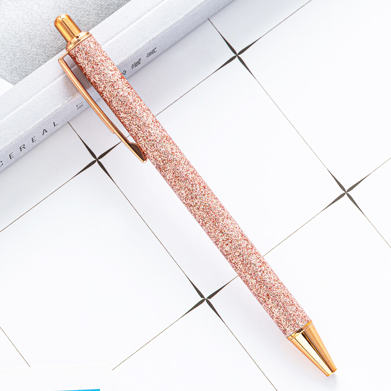 Ballpoint Pen Metal PU Gold Powder Press Pen JingL003