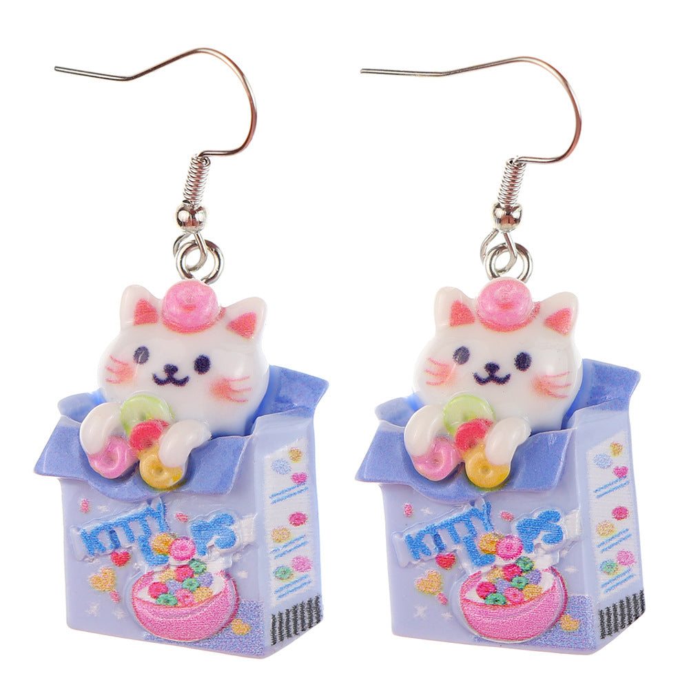 Alloy cartoon cute shiny snack cat earrings MIC-NiQ044