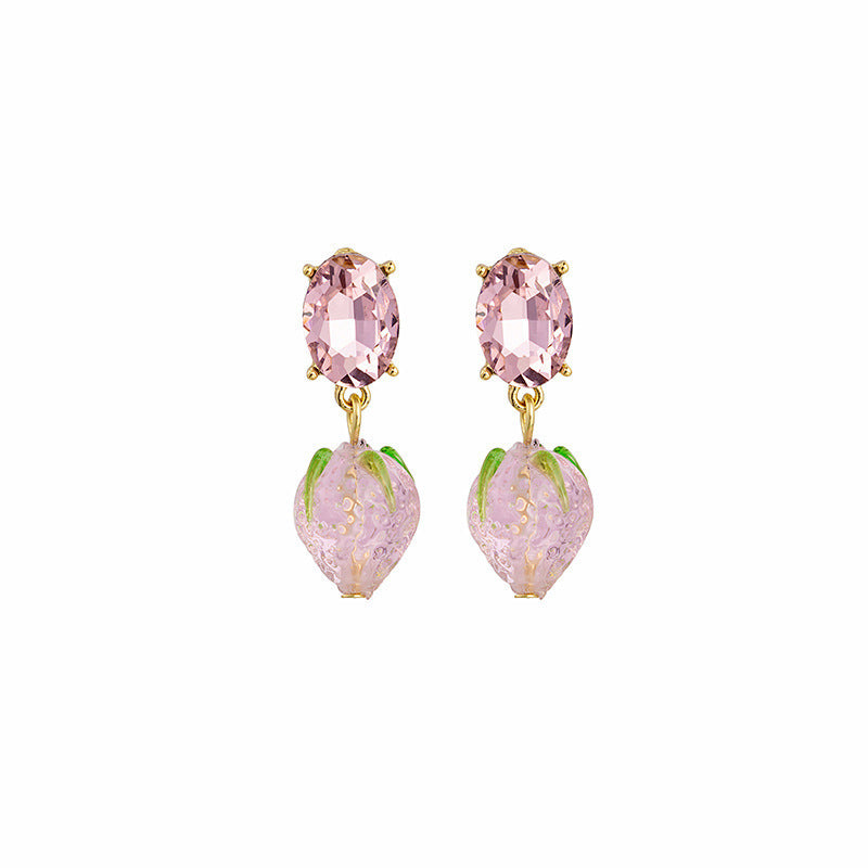 Alloy Flower Butterfly Crystal Earrings MIC-MDD109