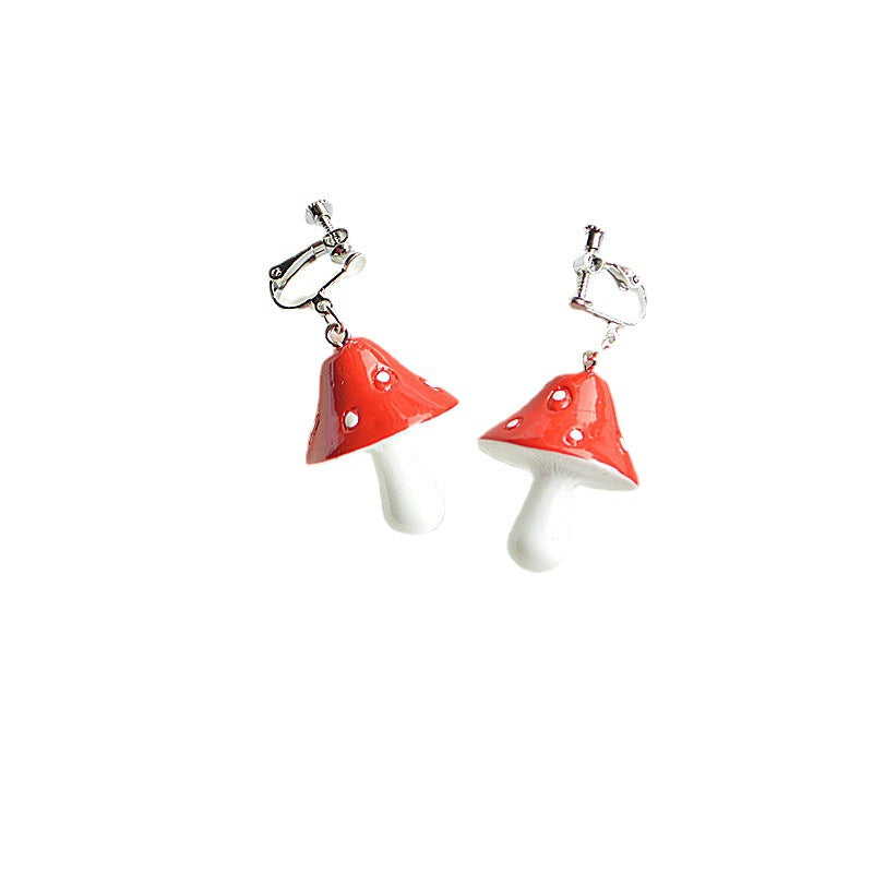 Resin Wave Dot Mushroom Earrings (Minimo de Compra 2) MIC-XieN043