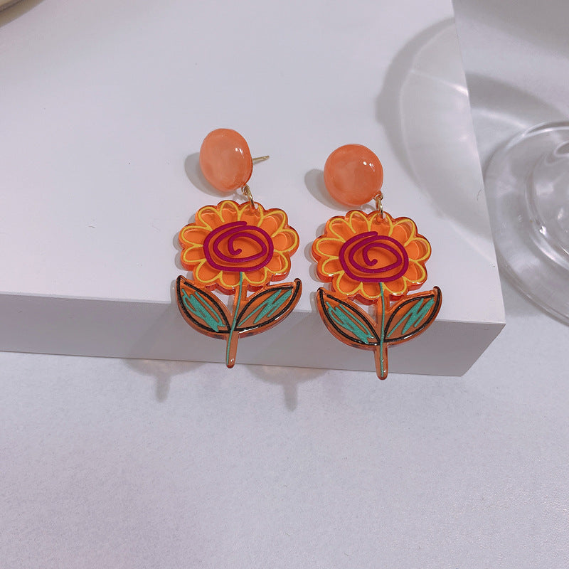 Alloy hand-painted lollipop flower earrings (Minimo de Compra 2) MIC-XingS016