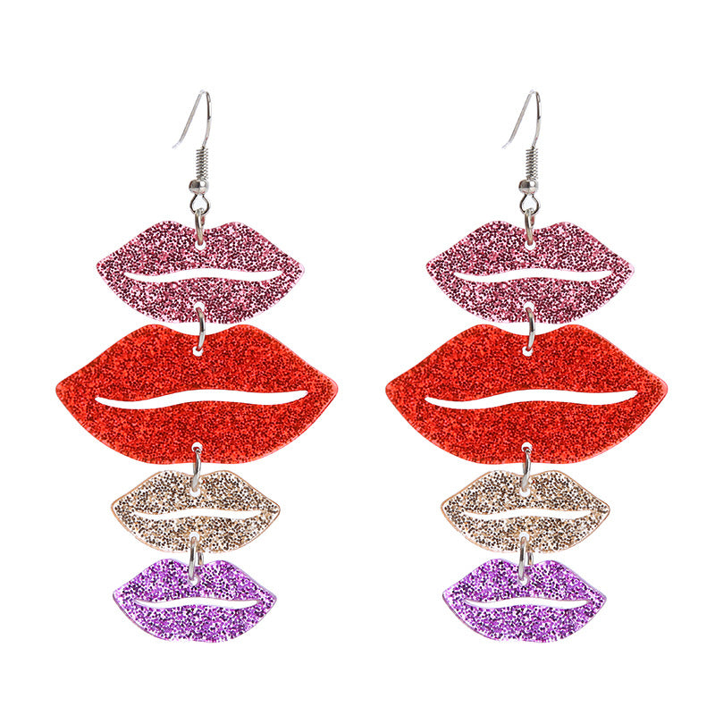 Acrylic Red Love Earrings (Minimo de Compra 2) MIC-ChouT041