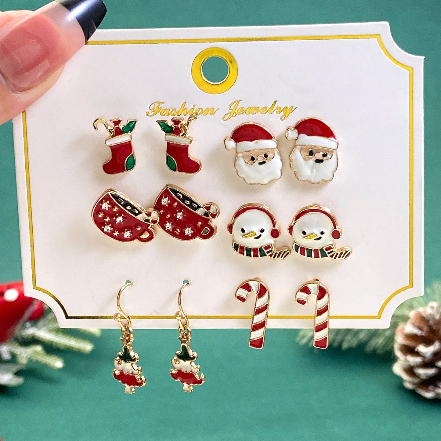 Alloy cute elk Santa Claus earrings (Minimo de Compra 2) MIC-MiaoY090