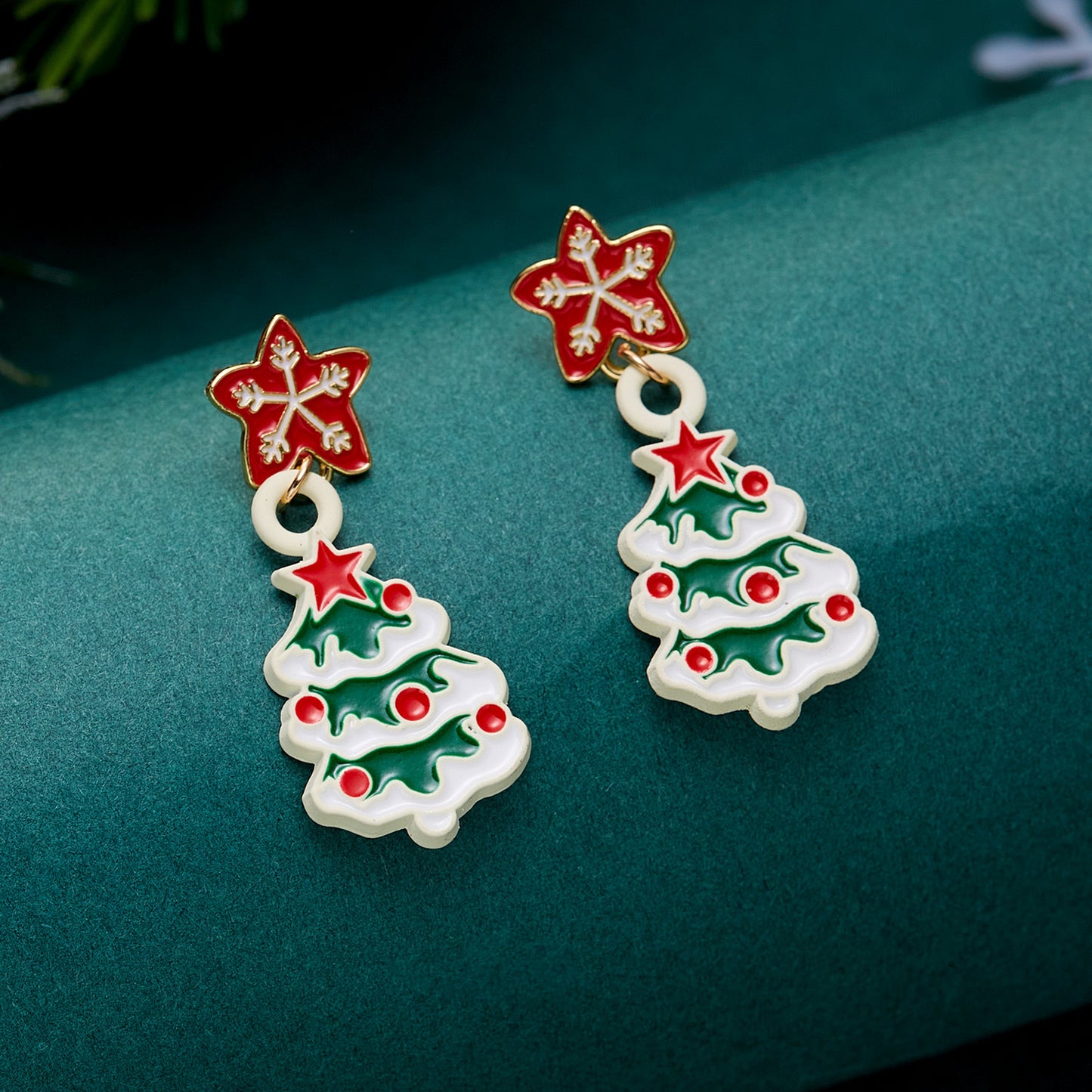 Alloy Santa Claus Bell Snowflake Earrings (Minimo de Compra 2)  MIC-JueH013