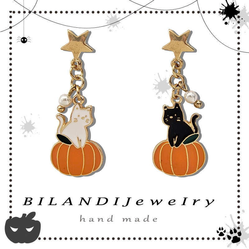 Alloy contrasting kitten earrings (Minimo de Compra 2) MIC-BLD068