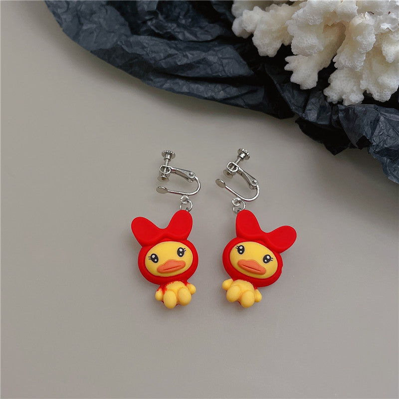 Resin cute penguin rabbit earrings (Minimo de Compra 2) MYA-WWHM041