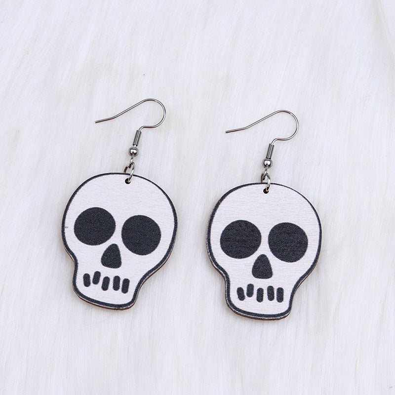 Acrylic Halloween Skull Head Earrings (Minimo de Compra 2) MYA-DuA029