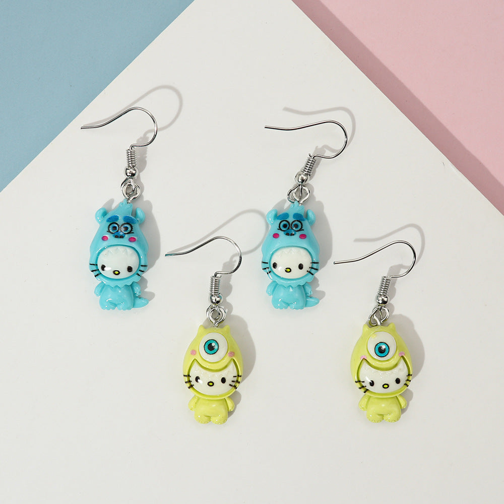 Alloy cartoon animal cat earrings MIC-NiQ025