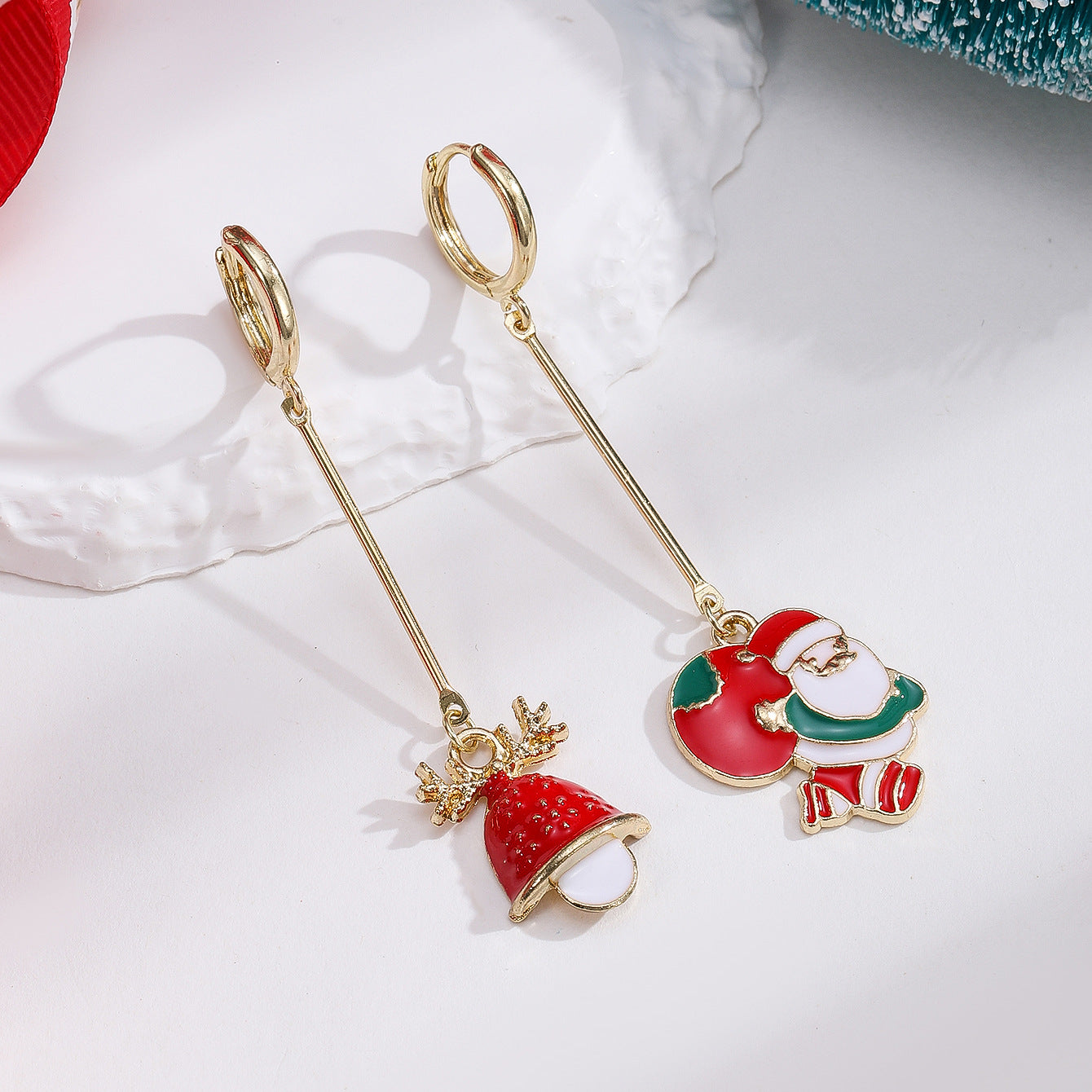 Alloy candy colored cane earrings (Minimo de Compra 2) MIC-BeiQ002