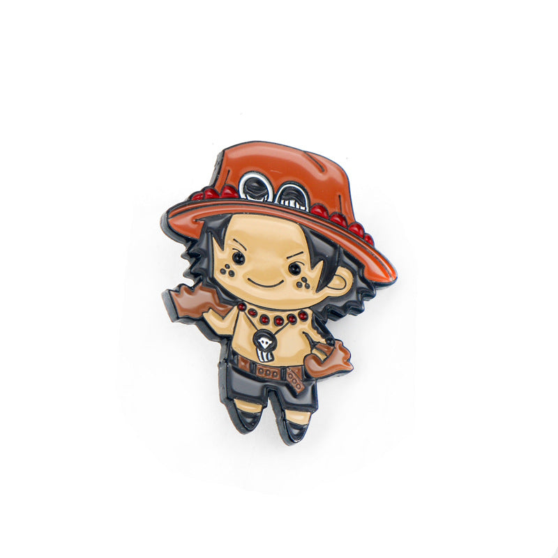 Alloy Pirate King Q-version cartoon brooch MIC-AiWen031