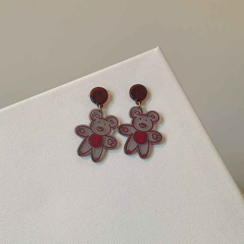 Alloy Funny Bear Earrings MIC-JiuY033