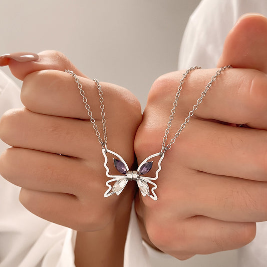 Alloy popular butterfly necklace MIC-MiaoY046