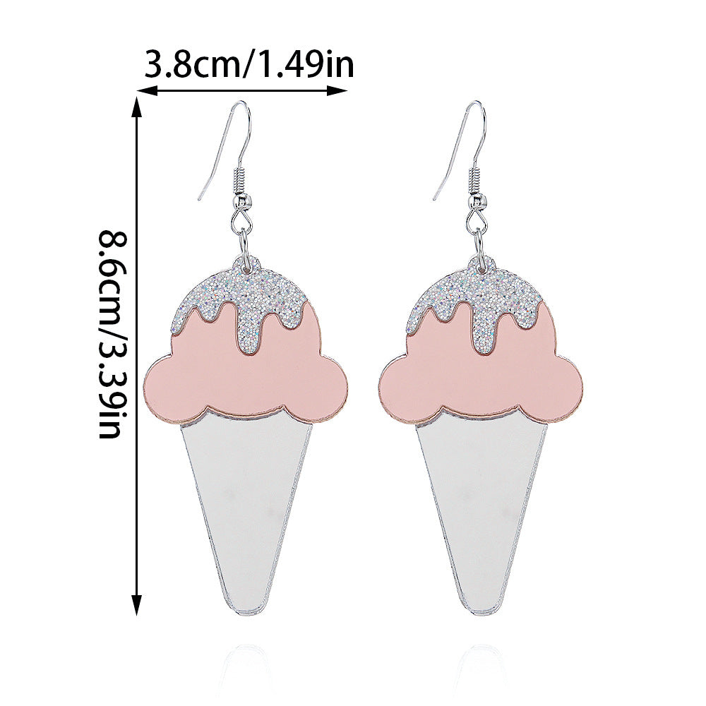 Acrylic ice cream earrings (Minimo de compra 2) MYA-ManT018